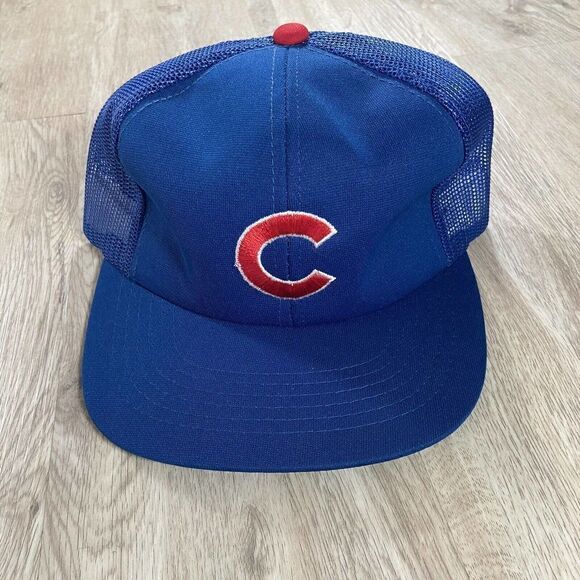 Vintage Gross Cap Chicago Cubs Snapback Hat MLB Baseball Blue Red Cap‎ - Picture 1 of 8